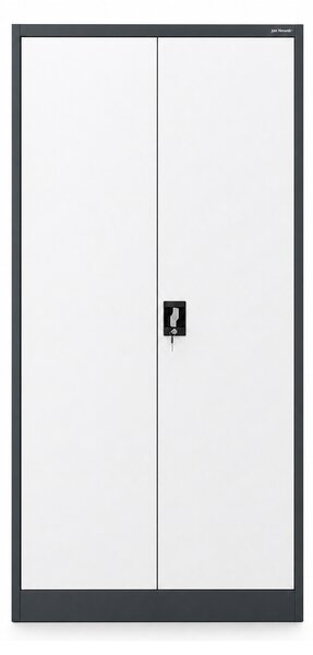 Szafa metalowa ze schowkiem antracytowo-biała: TOMASZ, 900 x 1850 x 450 mm
