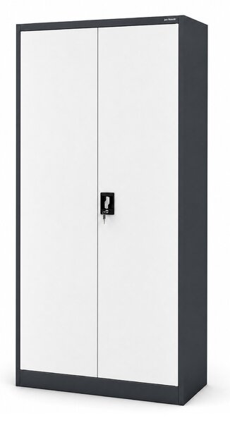 Szafa metalowa ze schowkiem antracytowo-biała: TOMASZ, 900 x 1850 x 450 mm