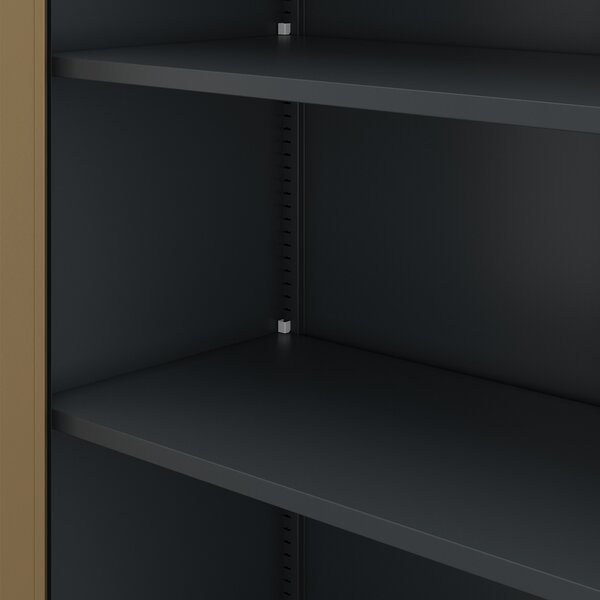 Szafa metalowa ze schowkiem antracytowa / orzech: Eco Design TOMASZ, 900 x 1850 x 450 mm