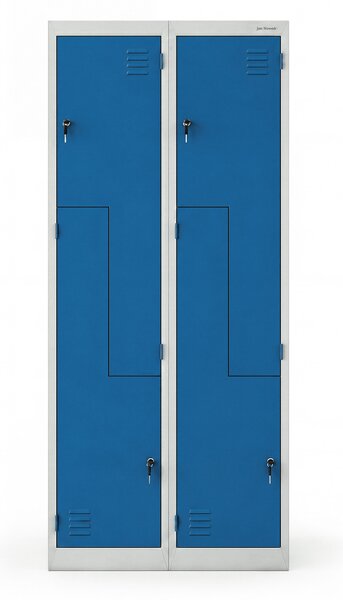 Szafa ubraniowa typu L szaro-niebieska: JULIA, 800 x 1850 x 400 mm