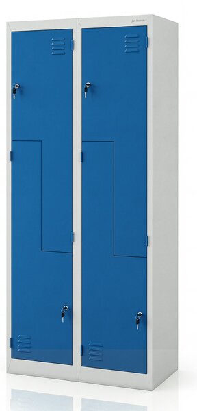 Szafa ubraniowa typu L szaro-niebieska: JULIA, 800 x 1850 x 400 mm