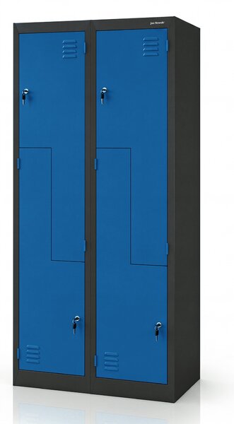 Szafa ubraniowa typu L antracytowo-niebieska: JULIA, 800 x 1850 x 400 mm