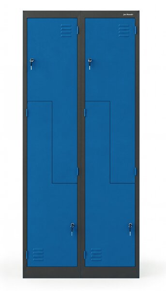 Szafa ubraniowa typu L antracytowo-niebieska: JULIA, 800 x 1850 x 400 mm