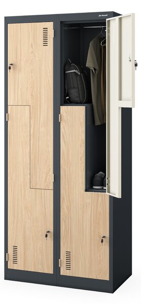 Szafa ubraniowa typu L antracytowa / dąb sonoma: Eco Design JULIA, 800 x 1850 x 400 mm