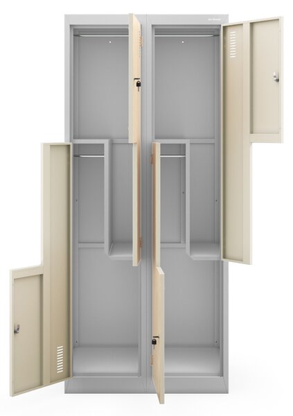 Szafa ubraniowa typu L szara / dąb sonoma: Eco Design JULIA, 800 x 1850 x 400 mm