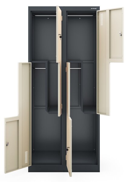 Szafa ubraniowa typu L antracytowa / dąb sonoma: Eco Design JULIA, 800 x 1850 x 400 mm
