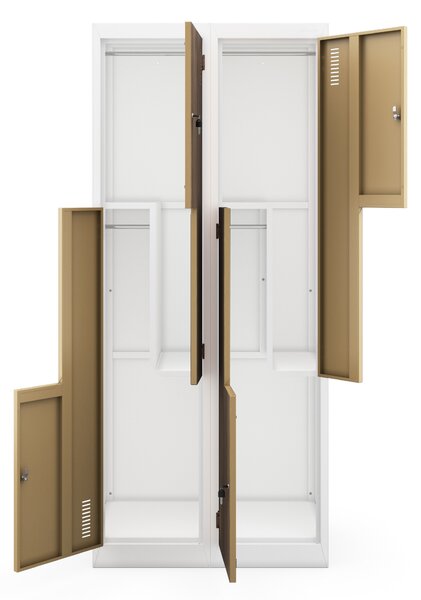 Szafa ubraniowa typu L biała / orzech: Eco Design JULIA, 800 x 1850 x 400 mm