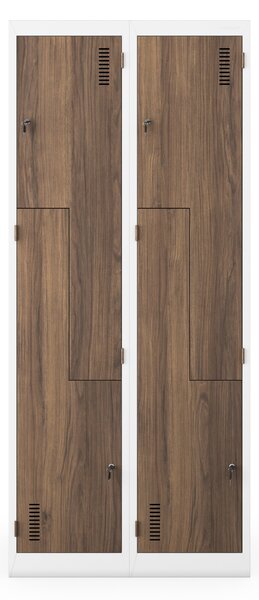 Szafa ubraniowa typu L biała / orzech: Eco Design JULIA, 800 x 1850 x 400 mm