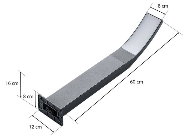 Słupek oświetleniowy LED Ilvita Lindby, czarny, aluminium, nowoczesny