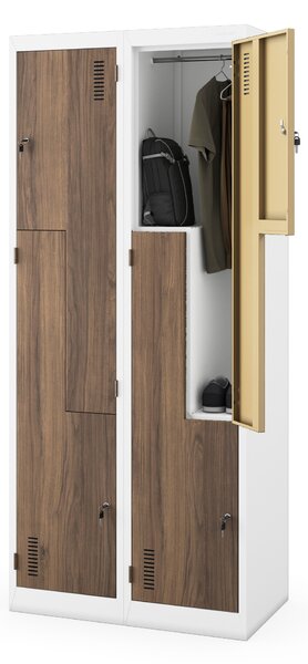 Szafa ubraniowa typu L biała / orzech: Eco Design JULIA, 800 x 1850 x 400 mm