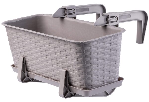 Doniczka rattanowa z podstawką Frette 40 cm + 2 uchwyty, karmel