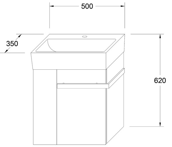 Szafka podumywalkowa Compact 500 z umywalką - różne kolory