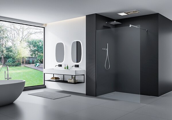 Ścianka prysznicowa Walk-In EX103S - powłoka NANO - szkło bezpieczne 10 mm - różne kolory