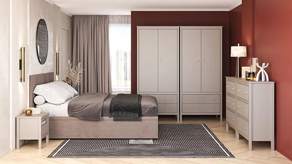 Nowoczesna komoda z trzema szufladami w kolorze taupe Z1-F29