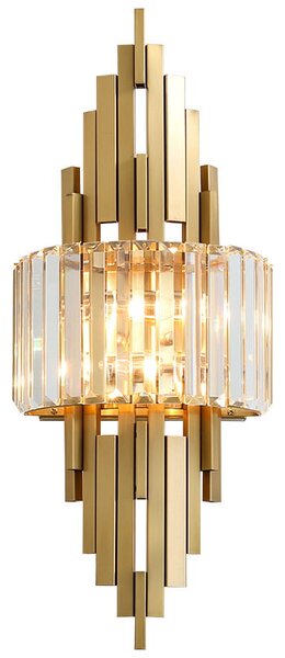 Lyon – Elegancka Lampa Ścienna Kinkiet 60 cm, 2xE14 Złoty kryształowy