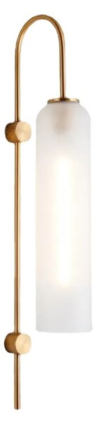 Klok - Kinkiet Złoty 75 cm 1xE27 Metal + Mleczne Szkło