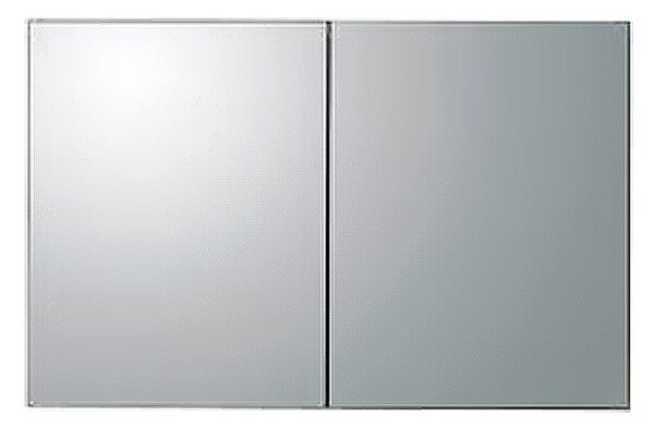 Aluminiowa szafka z lustrem 2-drzwiowa - lustro wewnętrzne i zewnętrzne - 100 x 66 x 12 cm
