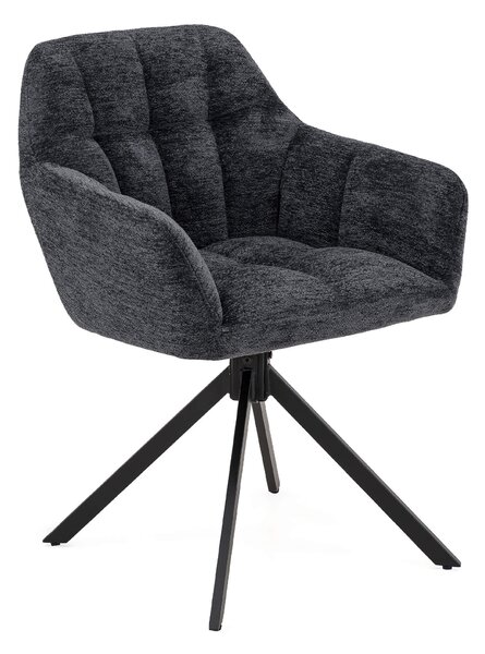 EMWOmeble Krzesło obrotowe FREJA 2 raven #18, czarne nogi