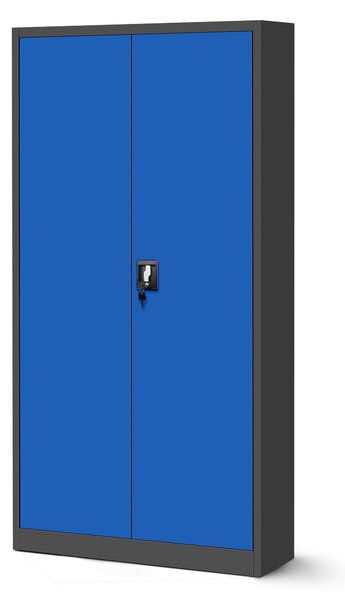 Zestaw 4x biurowa szafa metalowa na akta JAN H, 900 x 1950 x 400 mm, antracytowo-niebieska