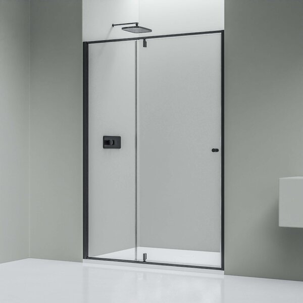Drzwi prysznicowe skrzydłowe z panelem stałym NT606 FLEX - 6 mm szkło z powłoką NANO - różne kolory