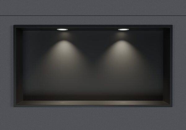 Półka wnękowa NT306010X - stal nierdzewna - z punktem LED - 30 x 60 x 10 cm (wys. x szer. x gł.) - różne kolory