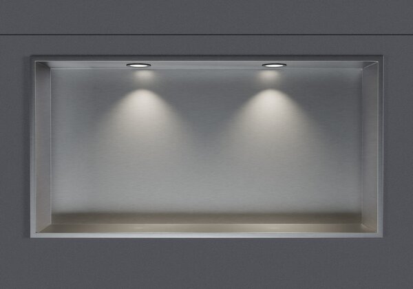 Półka wnękowa NT206010X - stal nierdzewna - z punktem LED - 20 x 60 x 10 cm (wys. x szer. x gł.) - różne kolory