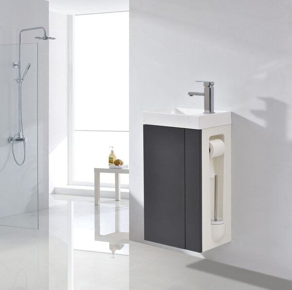 Zestaw mebli łazienkowych Compact 400 do WC dla gości z umywalką - możliwość wyboru koloru