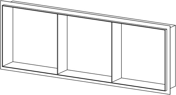 Półka wnękowa NT309010X do zabudowy - stal nierdzewna - bez rantu - różne kolory - 30 x 90 x 10 cm (szer. x wys. x gł.)