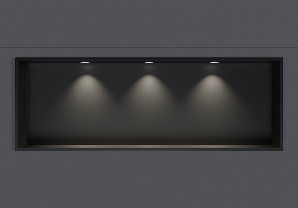 Półka wnękowa NT309010X z reflektorem LED – do zabudowy – 30 x 90 x 10 cm (wys. x szer. x gł.) – różne kolory