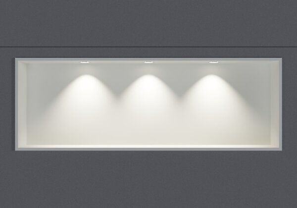 Półka wnękowa NT309010X z reflektorem LED – do zabudowy – 30 x 90 x 10 cm (wys. x szer. x gł.) – różne kolory