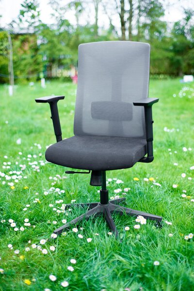 Fotel ergonomiczny Hager black - szary OUTLET -25%