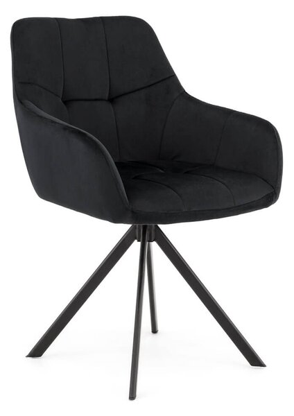 MebleMWM Krzesło tapicerowane obrotowe DC-5123 | Welur | Czarny
