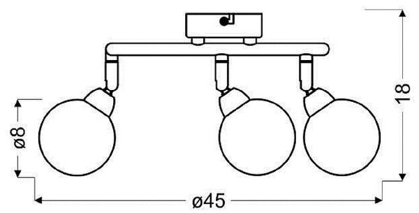 Lampa sufitowa z trzema kloszami na spirali - 16X V093 P1-D47