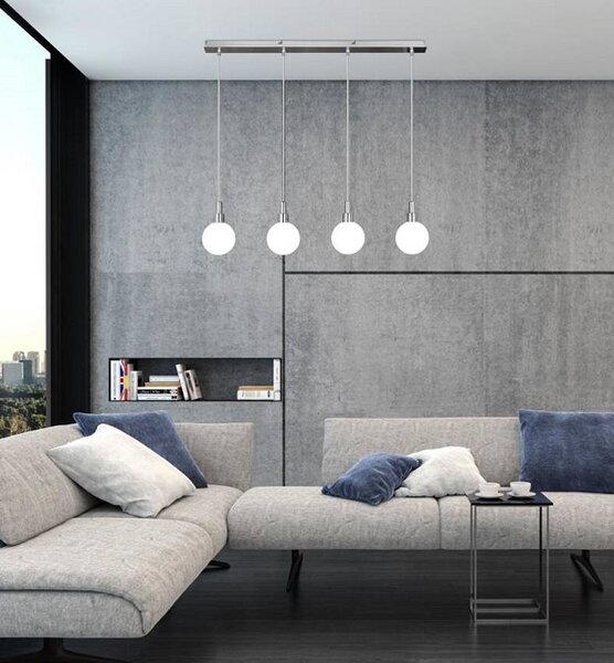 Minimalistyczna lampa wisząca na listwie chrom - 2X V114 T8-F06