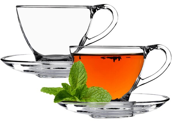 Filiżanki do herbaty Zinal ze spodkiem 200 ml, 2 szt