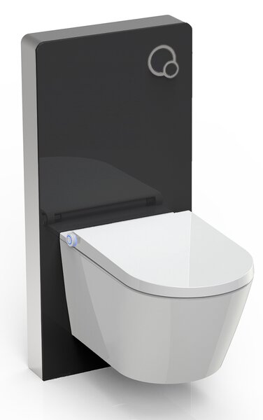 Zestaw WC 7: Toaleta myjąca bezkołnierzowa Basic 1102 - moduł sanitarny 805 czarny