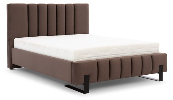 Łóżko tapicerowane Verica 160x200 - brązowy welur Element 5/ nogi czarne
