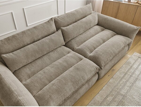 Beżowa sofa z tkaniny szenilowej 276 cm Neil – Bobochic Paris