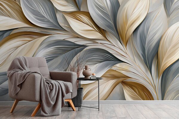 Fototapety Wysokiej jakości zakrzywione liście w malowniczym stylu, Fototapety Natura, Fototapety Liście, w10076 : Uwalls.pl