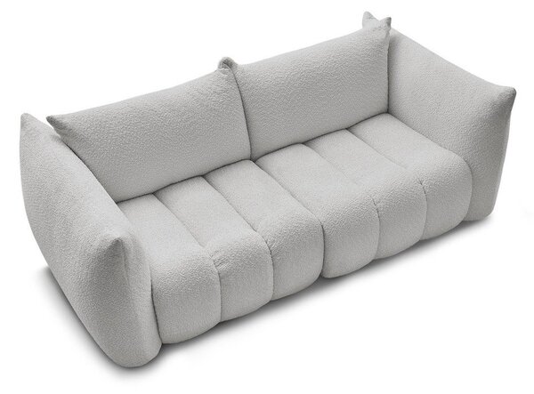 Jasnoszara sofa z materiału bouclé 234 cm Azra – Bobochic Paris