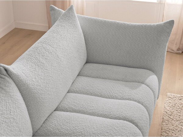 Jasnoszara sofa z materiału bouclé 234 cm Azra – Bobochic Paris