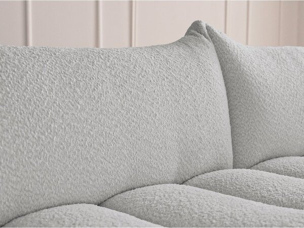 Jasnoszara sofa z materiału bouclé 234 cm Azra – Bobochic Paris