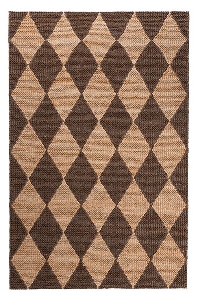 Brązowo-naturalny dywan z mieszanki juty tkany ręcznie 120x170 cm Effie Diamond – Flair Rugs