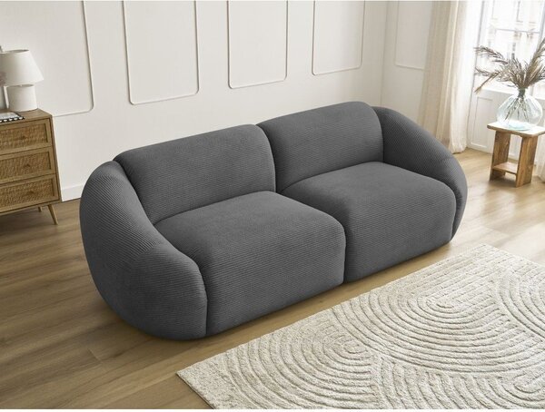 Szara sztruksowa sofa 250 cm Tina – Bobochic Paris