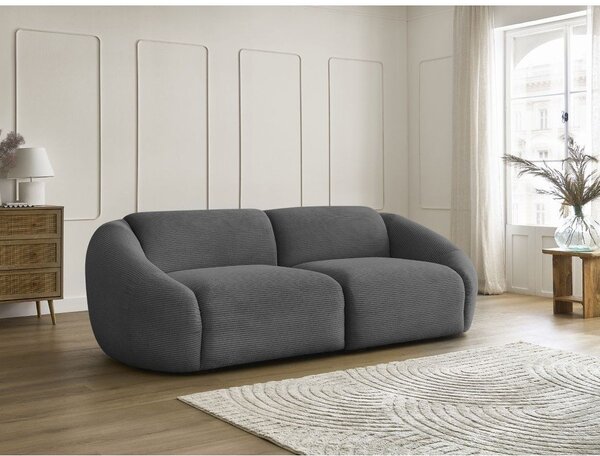 Szara sztruksowa sofa 250 cm Tina – Bobochic Paris