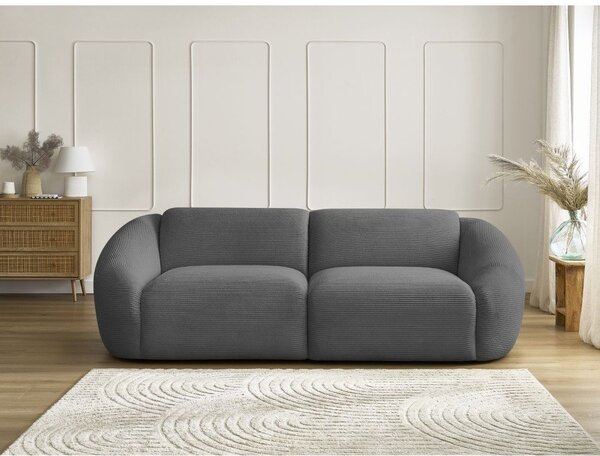 Szara sztruksowa sofa 250 cm Tina – Bobochic Paris