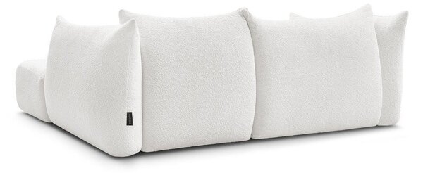 Biały narożnik z materiału bouclé (prawostronny/z szezlongiem) Azra – Bobochic Paris