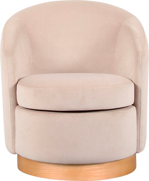 Stylowy fotel kremowy, obrotowy 360 stopni, glamour