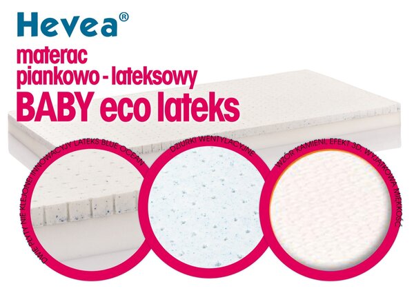 Materac wysokoelastyczny BABY ECO LATEKS HEVEA