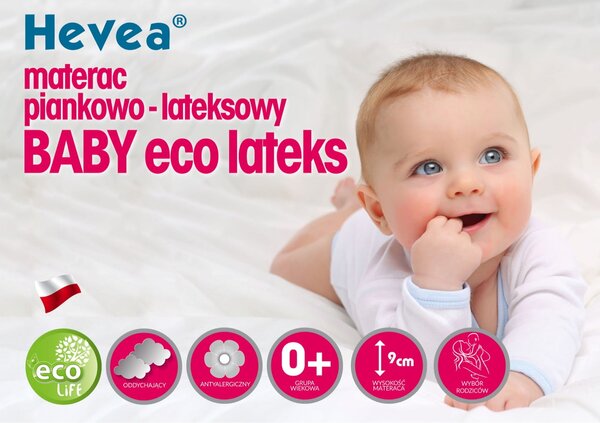 Materac wysokoelastyczny BABY ECO LATEKS HEVEA